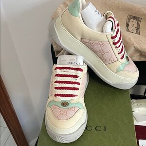 Gucci Cream and Red Sneakers